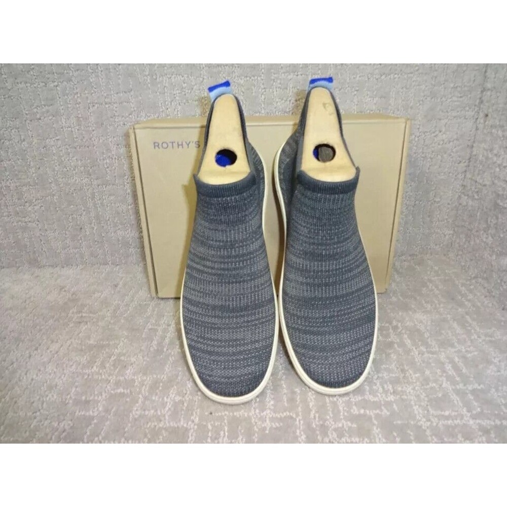 Rothys The Chelsea Blue Graphite Melange Pull On Boots Women's Multiple Sizes